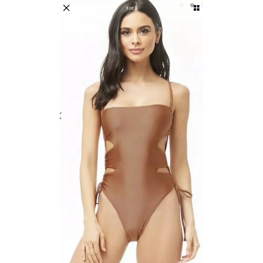 F21 lace up one piece swim